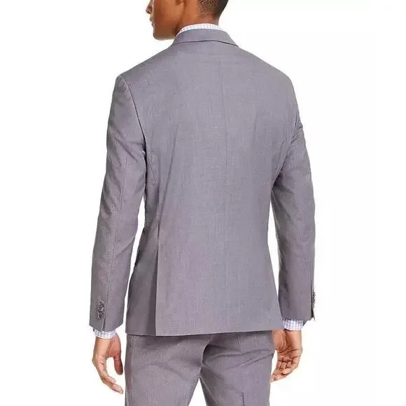 Kenneth Cole Slim-Fit Techni-Cole Stretch Suit Jacket Light Gray Tic 44S NWT